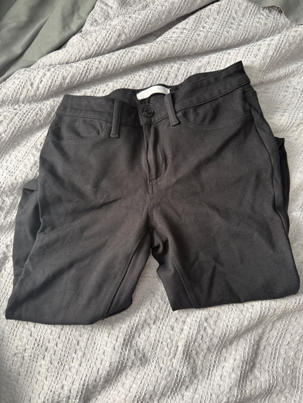 Lauren Conrad Womens  Black Stretch Straight-Leg Pants